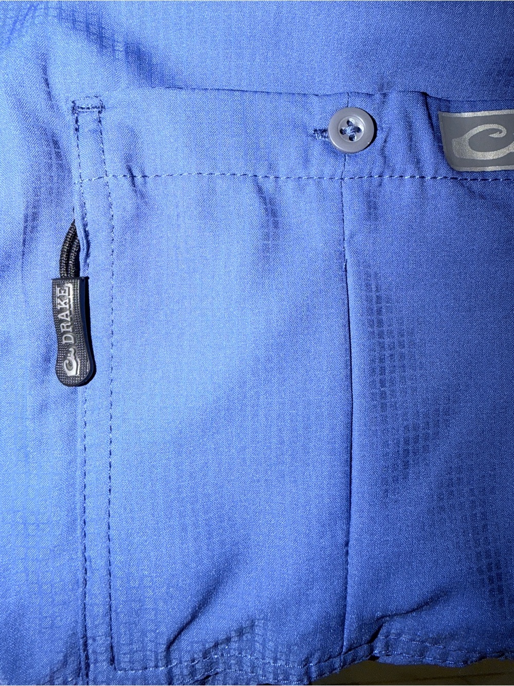 Drake Performance Fishing DPF Shirt Mens Med Blue Vented Short Sleeve Button Up - Picture 12 of 16
